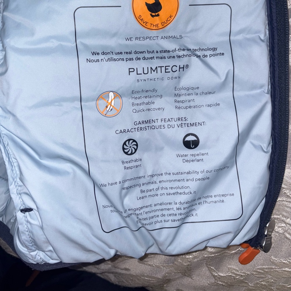 SAVE THE DUCK Navy Puffer Jacket. Excellent Condition - Picture 10 of 11